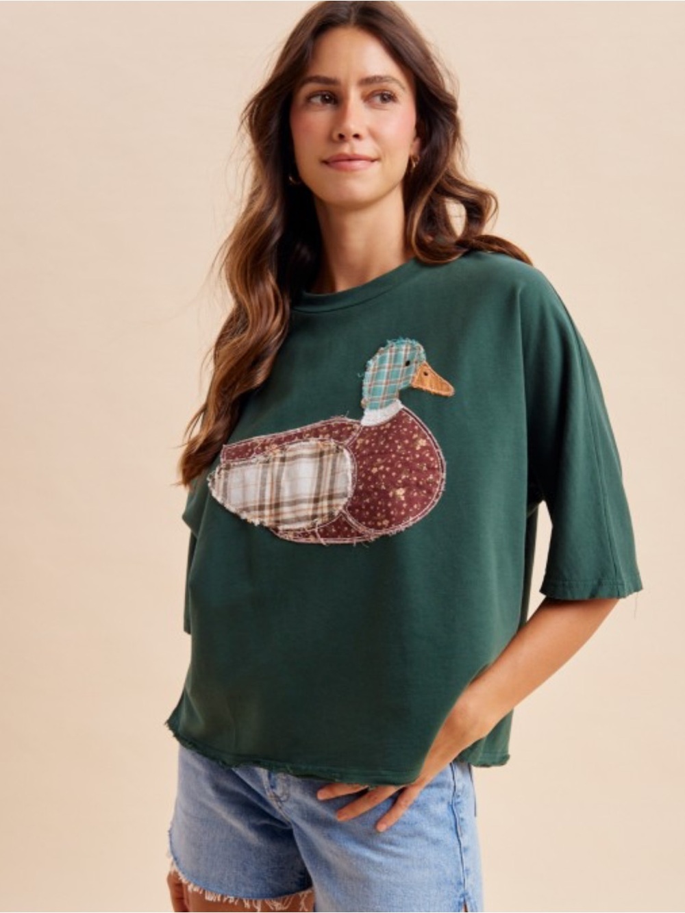 491 1 lonely duck left MALLARD DUCK PATCHWORK DOLMAN SLEEVE
KNIT TOP - Picture 2 of 3